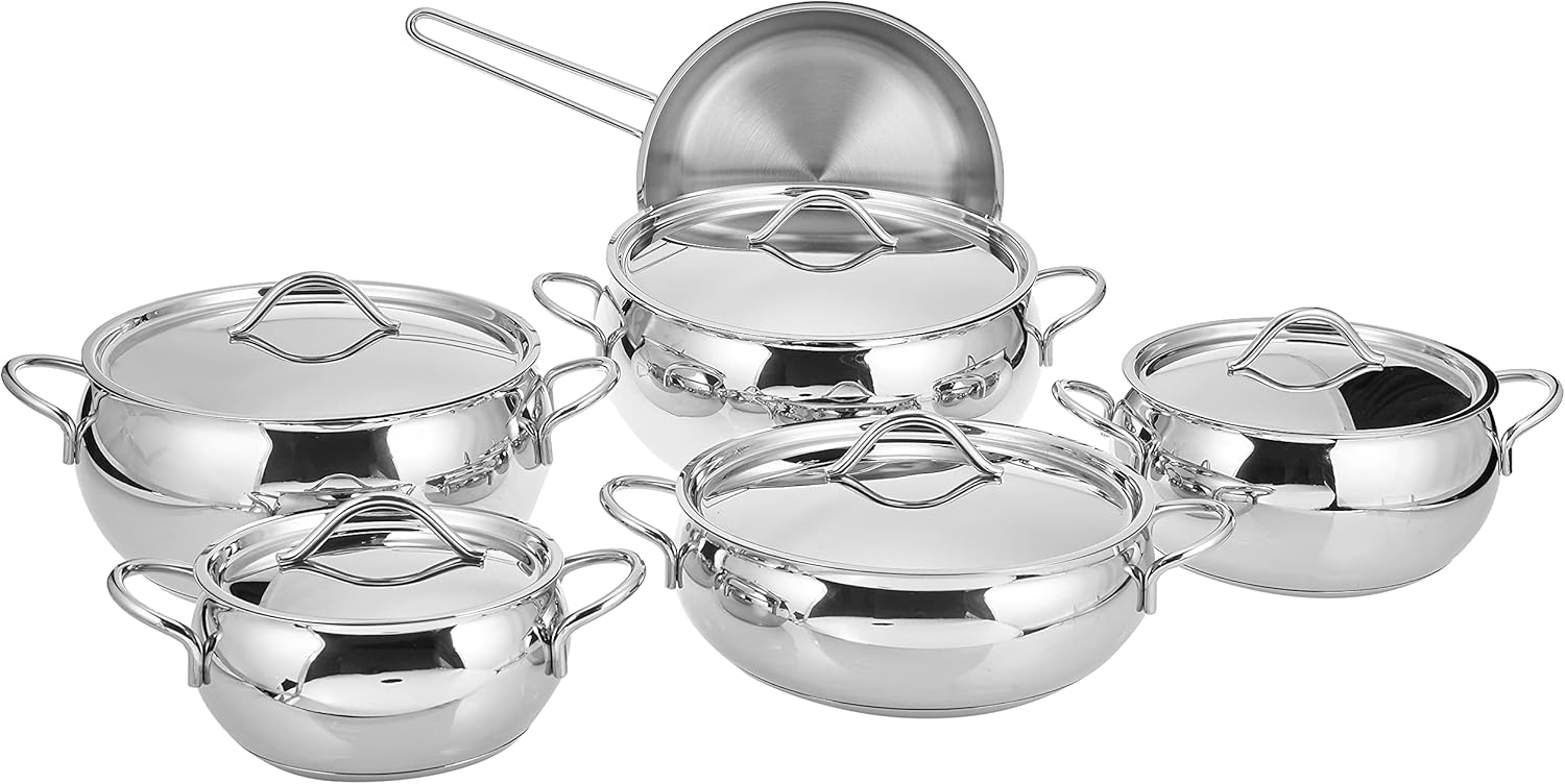 Korkmaz Tombik Xl 11Pc Cookware Set, Silver, A1806 Buy Online at Best