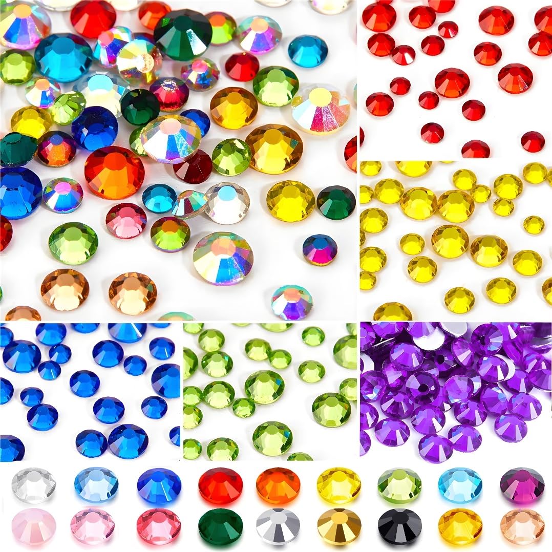 Płaskie kamienie strasu, okrągłe kamienie do paznokci, sztuka i rzemiosło, 620 szt. SS30, 6 mm, brokatowe kryształy, kamień, DIY, torby, ubrania, buty, białe