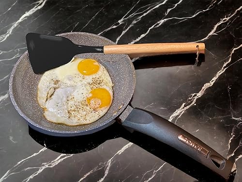 Miniatura 4 de Juego de utensilios de cocina de silicona de 12 piezas con soporte giratorio y soporte para cuchara (negro)