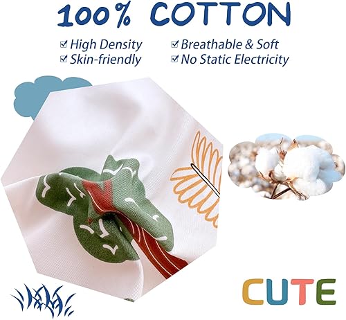 Miniatura 4 de Juego de funda de edredón para niños tamaño individual, 100% algodón, juego de ropa de cama reversible verde de coches para niños y niñas, juego de