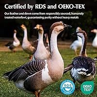 Vista 5 de Pacific Coast Goose Feather and Down Firm Bed Pillows Standard Size Set of 2 with Gusset, Luxury Hotel Collection Pillows 2 Pack for Sleeping