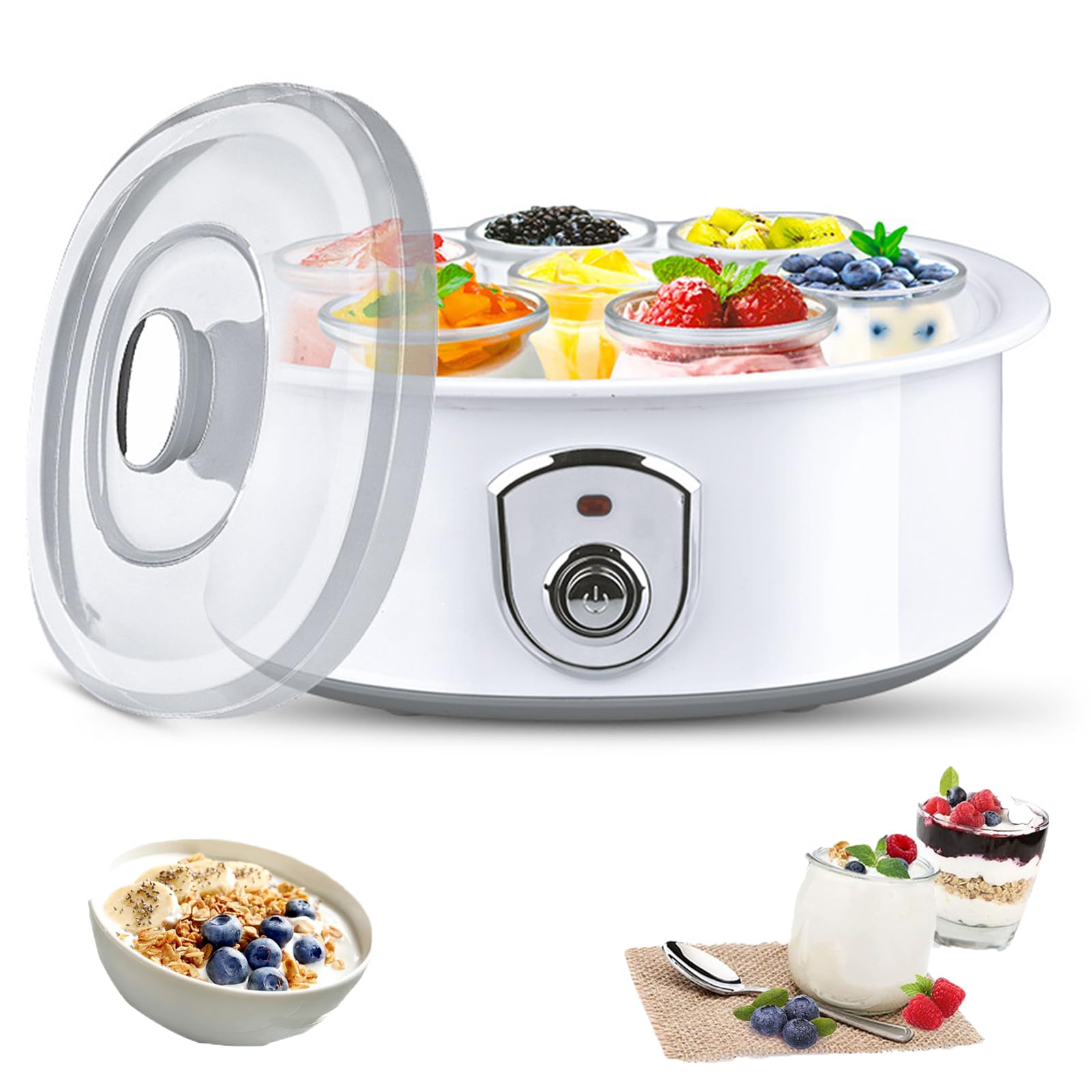 Yaourtière 1500 ml avec programmateur de temps et yaourtière bio 7 pots verre