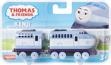 Thomas & Friends by Fisher-Price Toy Train, Large Push-Along Die-Cast Kenji Engine & Cargo Car from the Classic & All Engines Go Series