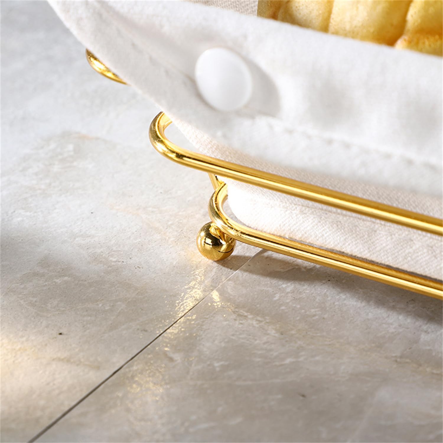 Gold Baskets for Bread Serving, Parties Gold Wire Basket for Fruit Vegetables Bread (1)