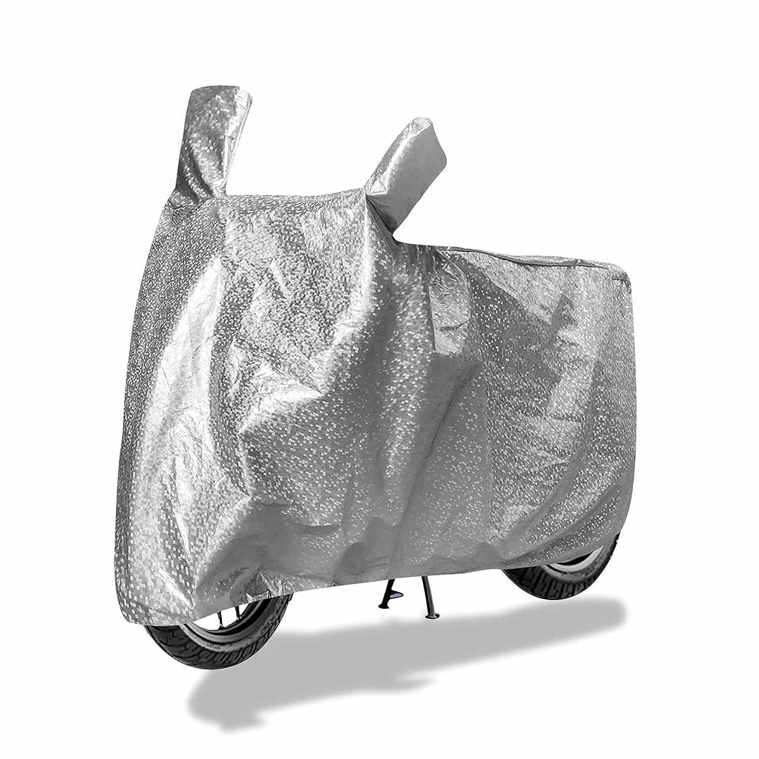 PROTEGO All Weather Protection Two Wheeler Cover for All Activa, Scooter & Scooty | Anti Dust, 100% Waterproof, Heat Resistant, UV Proof - Triple Stitched with Mirror Pocket | (Metallic Silver)