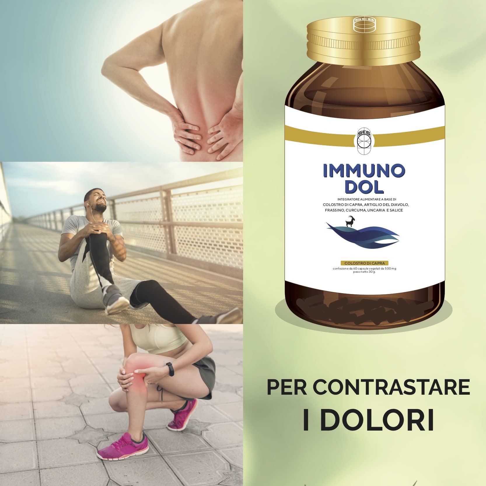 SEB - Immuno Dol - OFFERTA 2x1 - Integratore 60 capsule - Lenitivo naturale