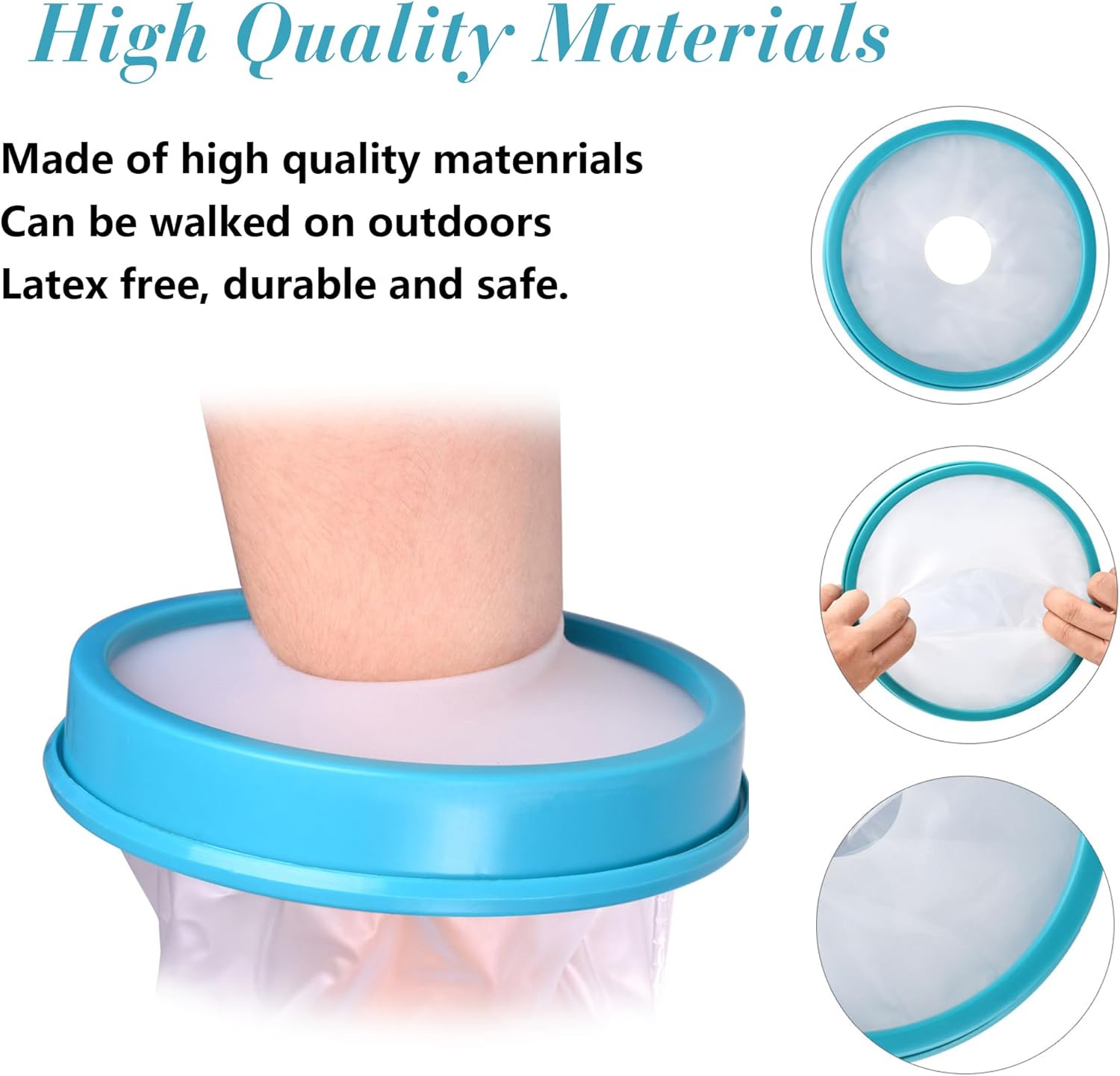 Adult Knee Cast Cover for Shower Waterproof, Cast Protector Adult for Broken Knee, Reusable Water Resistant Adult Cast Bag for Swimming Bathing with Watertight Seal Cast Sleeve for Knee Leg Foot