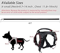 Vista 9 de Annchwool Arnés táctico para perros pequeños con asa, chaleco de servicio militar y correa para entrenamiento al aire libre, caminar, senderismo