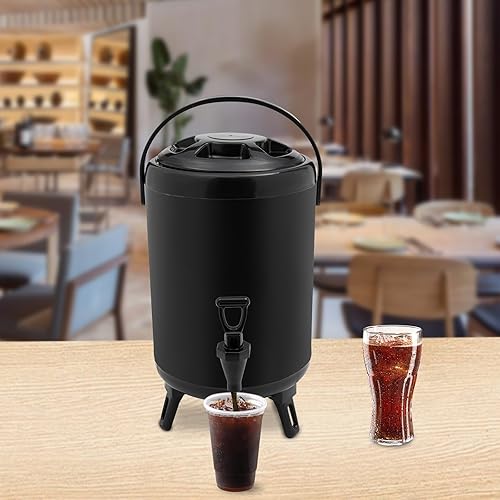 Miniatura 9 de Dispensador térmico aislado de bebidas frías y calientes con espita - Dispensador de té y café de acero inoxidable (2.11 galones)