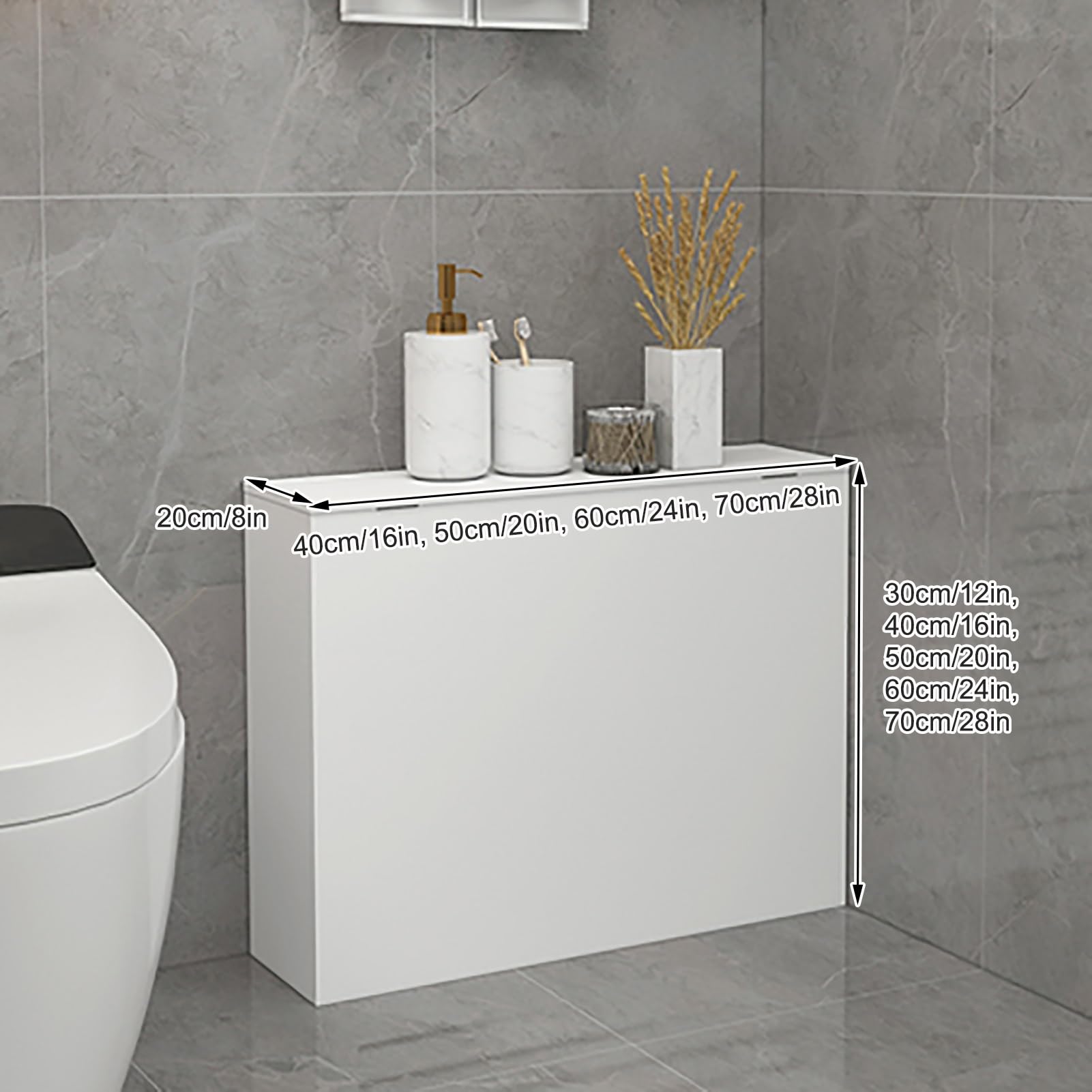 Generico Copritermosifone Moderno, mobiletto riscaldante in PVC e Legno per casa e Ufficio, Elegante Protezione per radiatori, Tubi e scatole elettriche, 60x40x20 cm / 24x16x8 Pollici