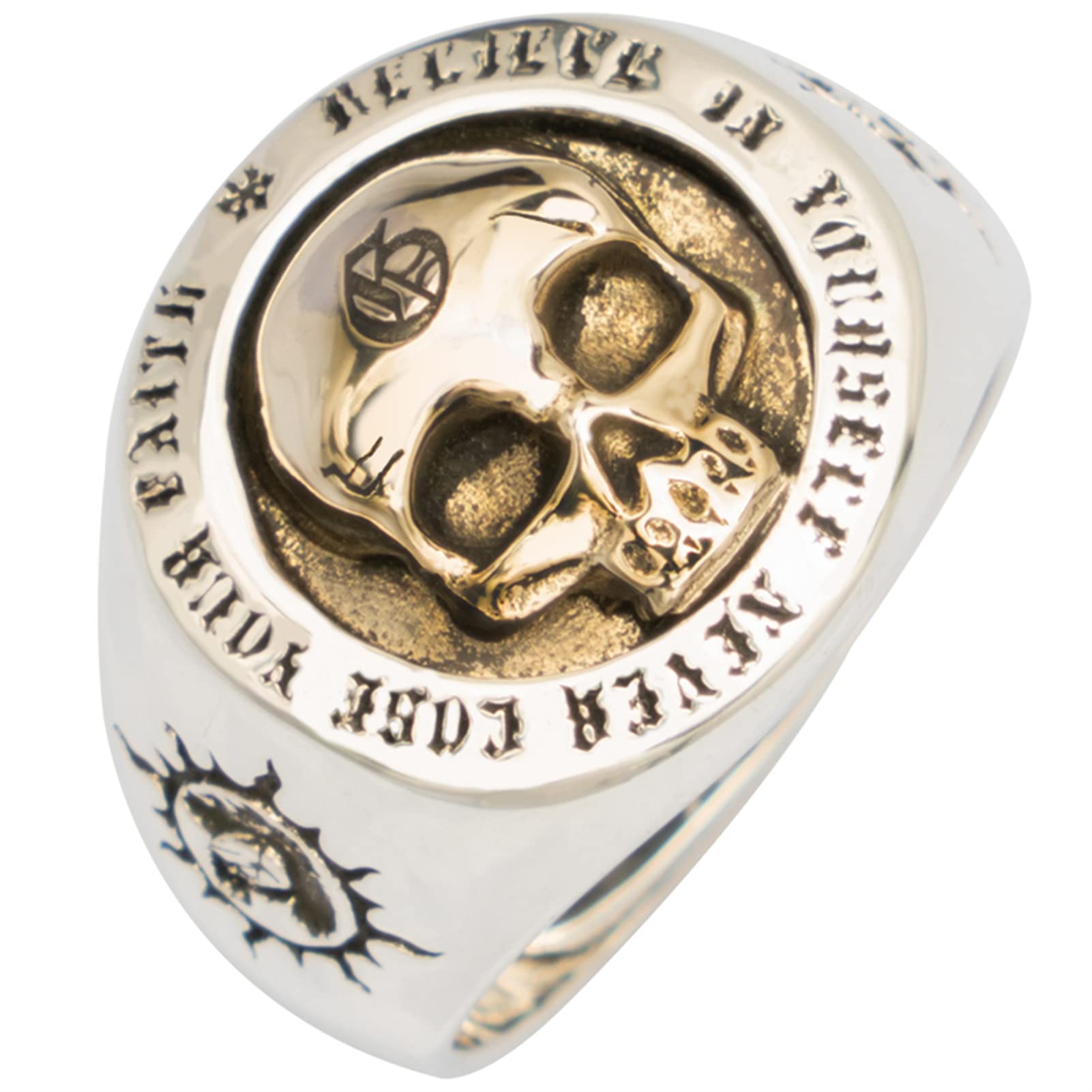 Anneaux pour hommes skull punk vintage en argent sterling mode hip hop
