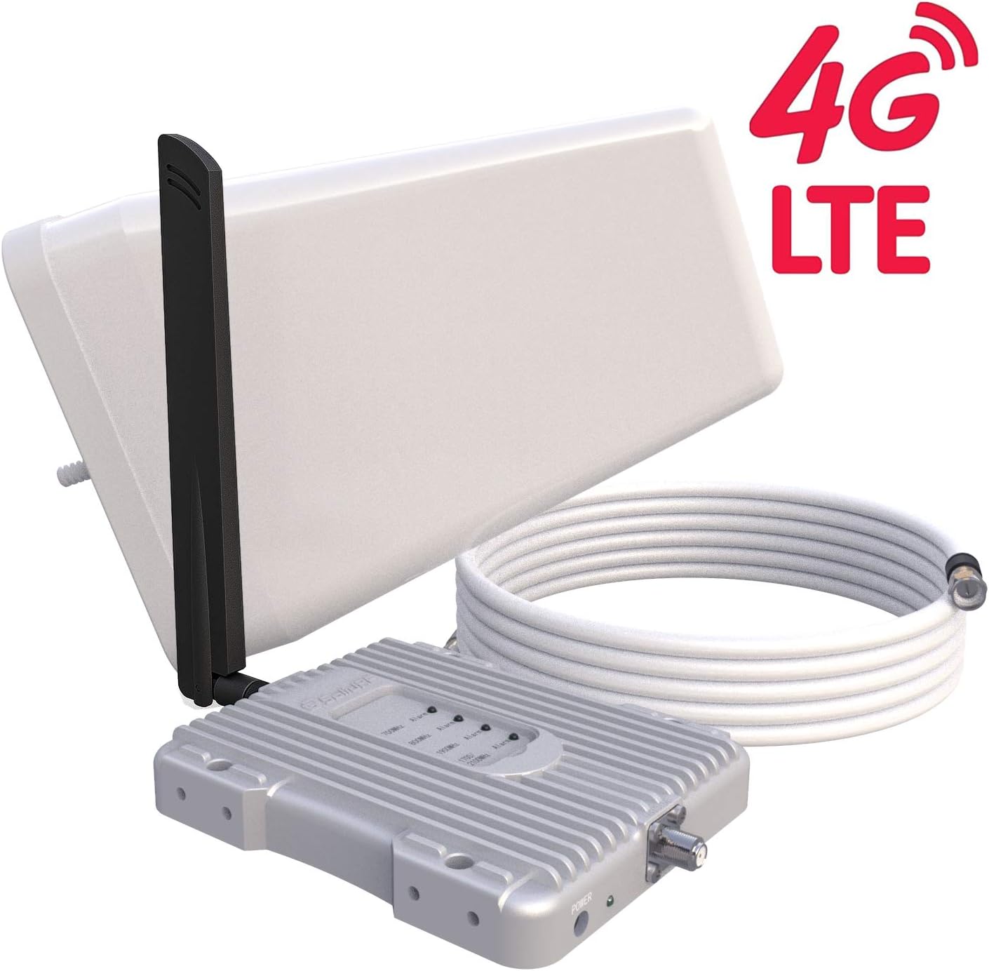 SolidRF Cell Phone Booster for Home Enhances Antenna Cell Phone Signal Booster 3G/4G Supports Up to 2500 Square Foot Area