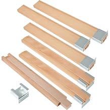 LANIAKEA 6PCS Wood Drawer Slides 16 Inches Wooden Drawer Slides Bottom Mount Classic Center Guide Track with Metal Slide Glides, Center Mount Drawer Slide Replacement Part
