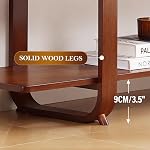 Tiita TV Stand with Storage for TVs up to 65'', Bamboo TV Console Entertainment Center with 2 Open Shelf, Mid Century Modern Media Console for Living Room, Bedroom, Walnut
