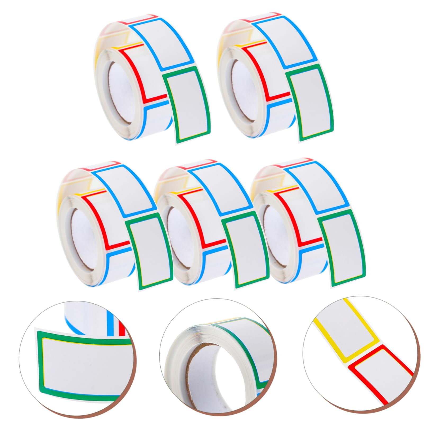 Operitacx 5 Sätze Selbstklebende Etiketten Für Flaschen Bunte Leere Aufkleber Für Diy Beschriftungen Für Gewürzgläser Vorratsdosen Und Kreative Projekte 5 Rollen * 5