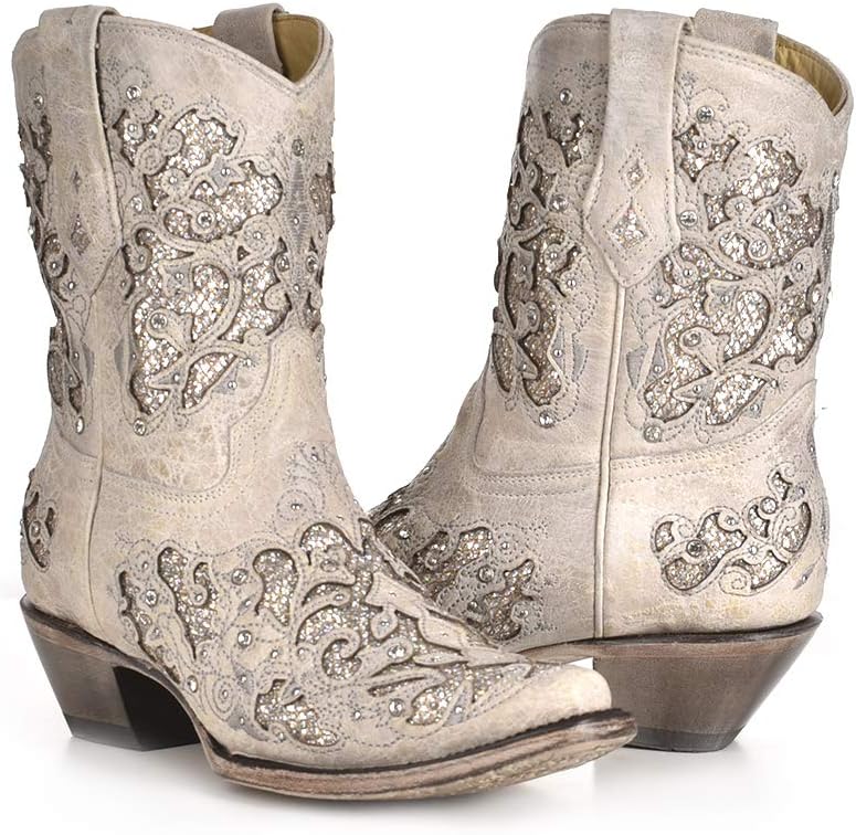 Corral Western Wedding White Booties