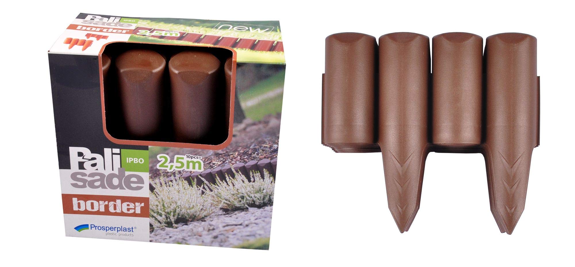 Prosper Plast 2.5 m Lawn Plastic Border Edge,in Brown Colour