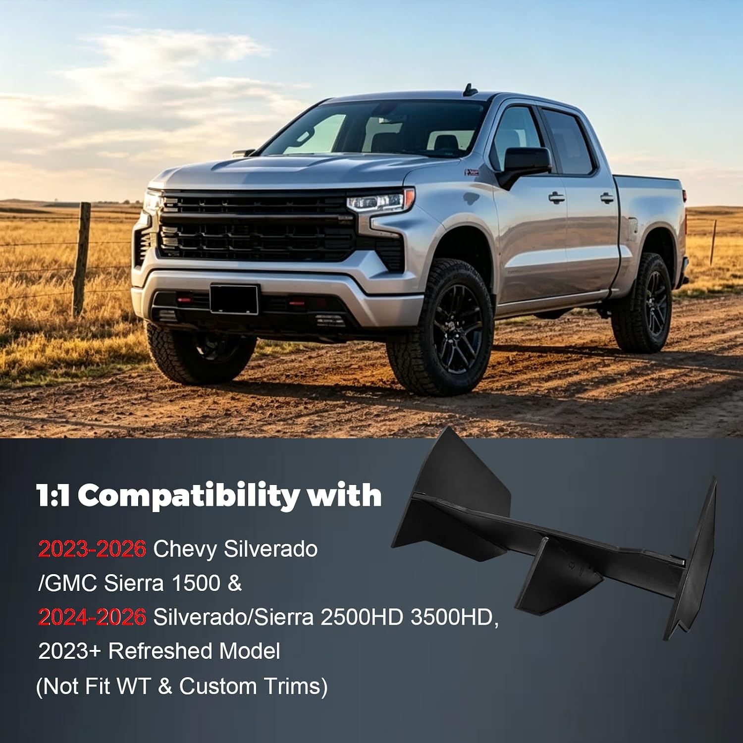 Glove Box Organizer Divider Insert for 2023-2026 Silverado/GMC Sierra 1500