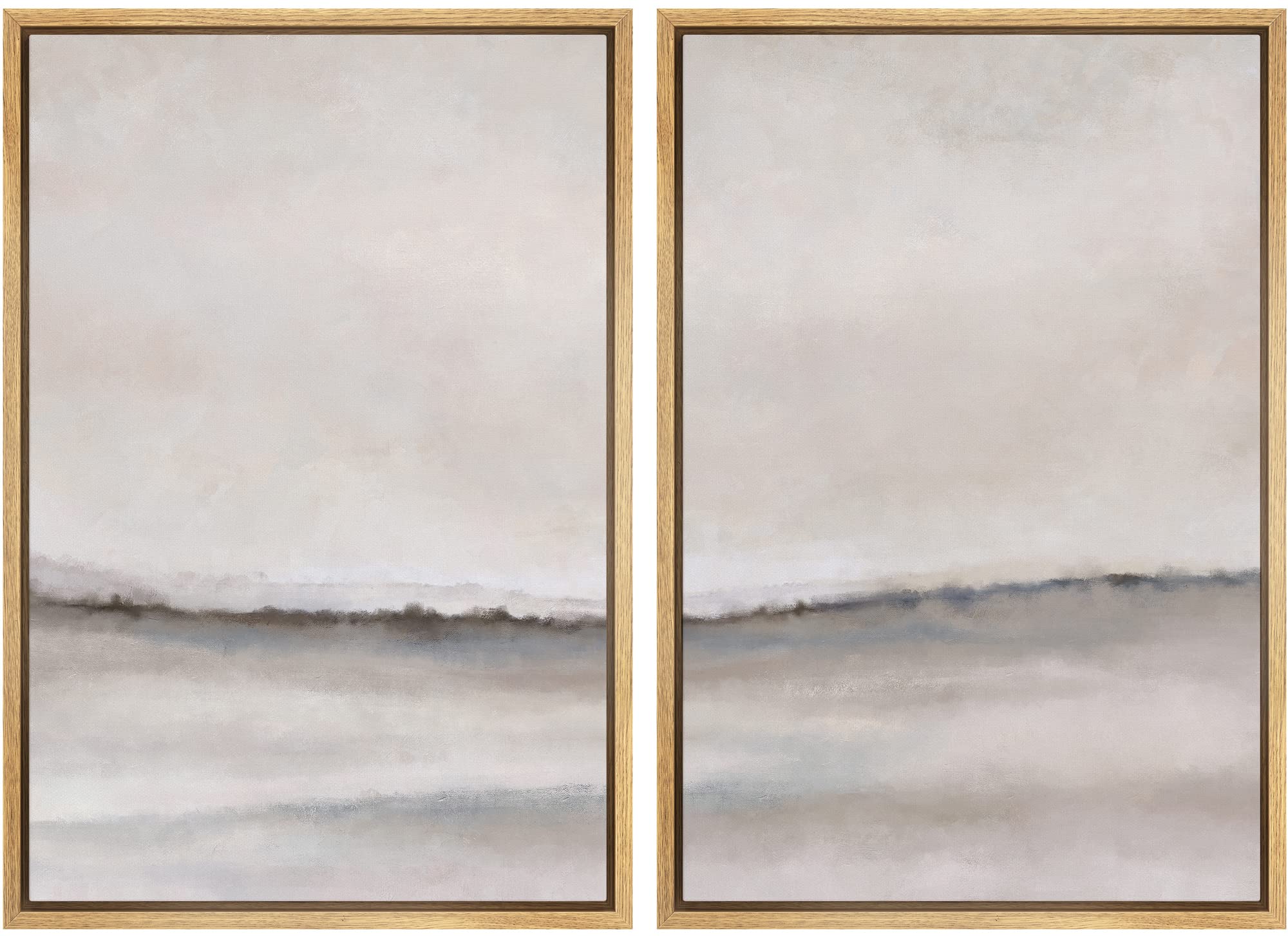 MUDECOR Framed Canvas Print Wall Art Set Watercolor Pastel Green Tan Landscape Abstract Shapes Illustrations Modern Art Decorative Contemporary for Living Room, Bedroom, Office - 16"x24"x2 Natural — view 80