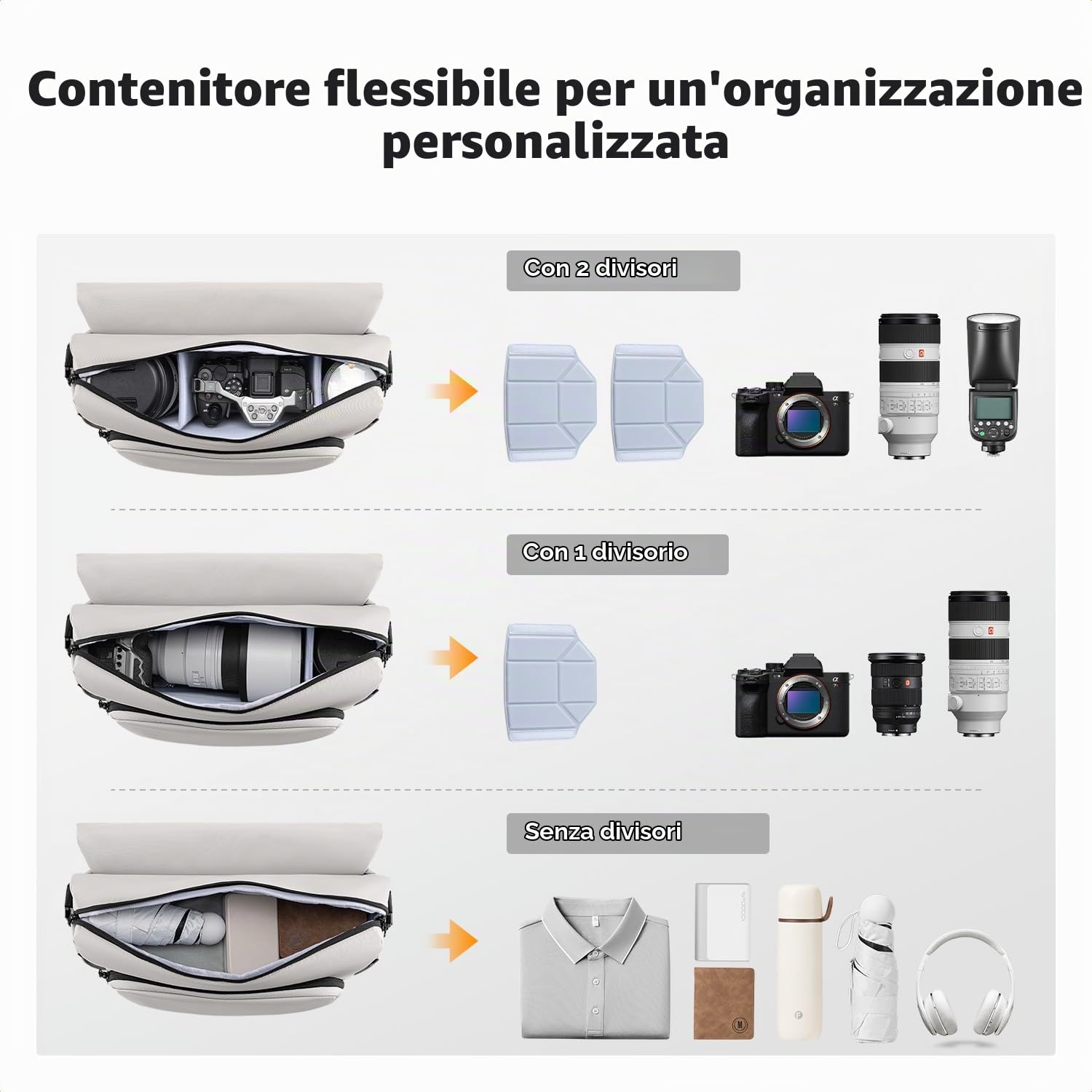 K&F CONCEPT Borsa a Tracolla per Fotocamera
