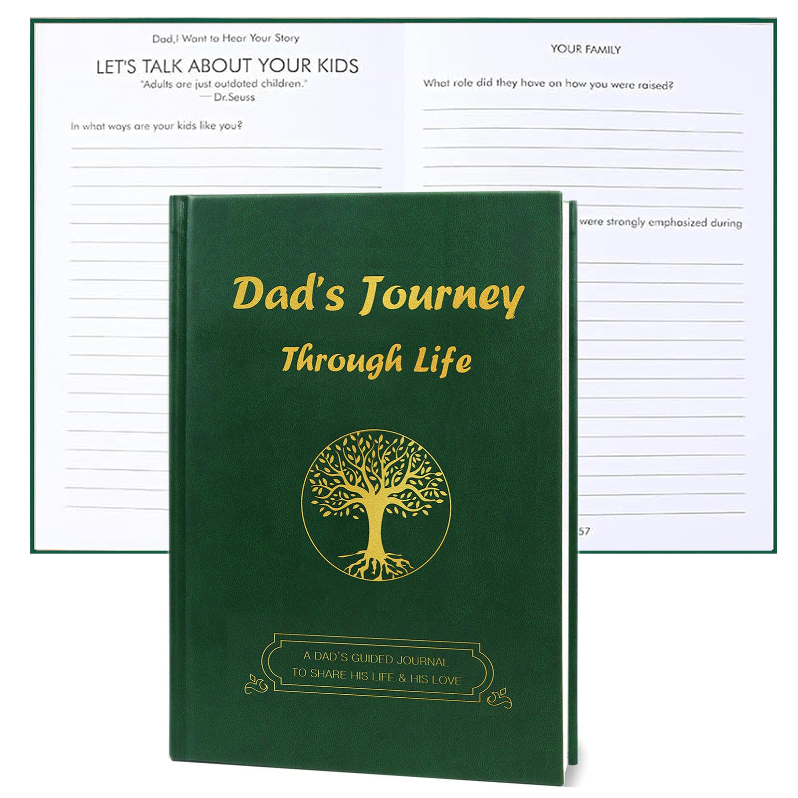 A Father's Guided Journal to Share His Life Memory Keepsake Book-Fathers Christmas Birthday Gift Daddy's Life Journey Dad Story Journal, Hear Dad