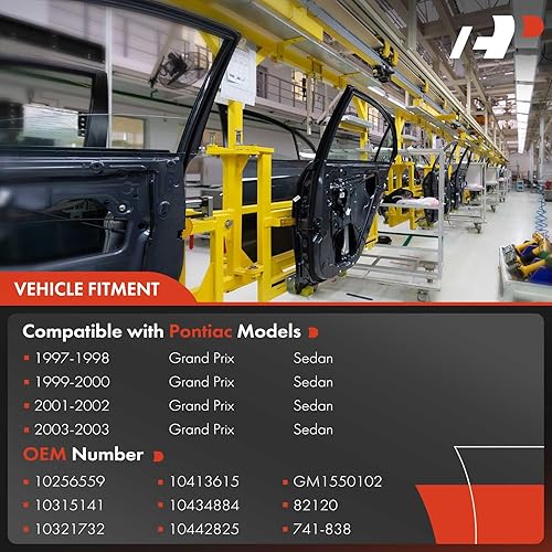 Miniatura 3 de A-Premium Elevalunas eléctrico con motor compatible con Pontiac Grand Prix 1997-2003 Sedan trasero izquierdo del lado del conductor