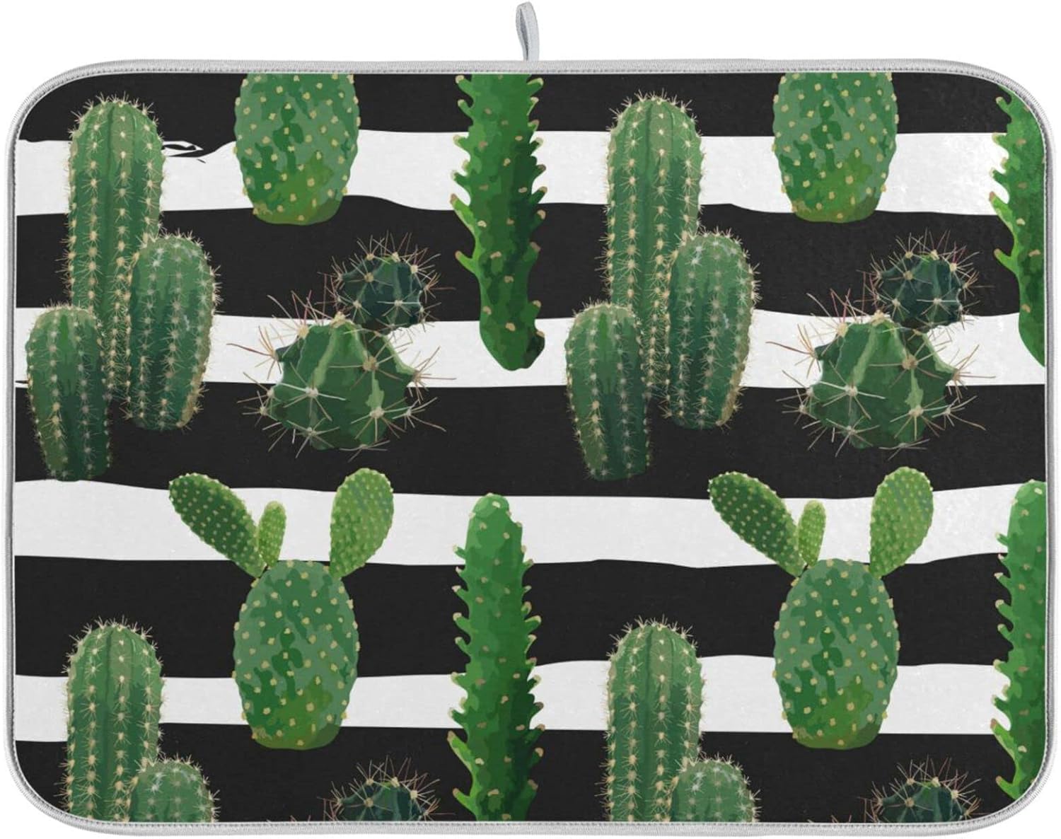NFMILI Cactus Stripe Dish Drying Mat for Kitchen Counter