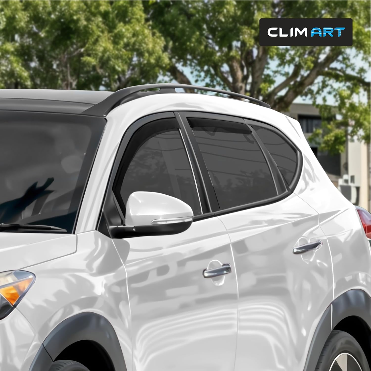 CLIM ART in-Channel Incredibly Durable Rain Guards for Hyundai Tucson 2016-2021, Original Window Deflectors, Vent Window Visors, Vent Deflector, 4 pcs. - 616158