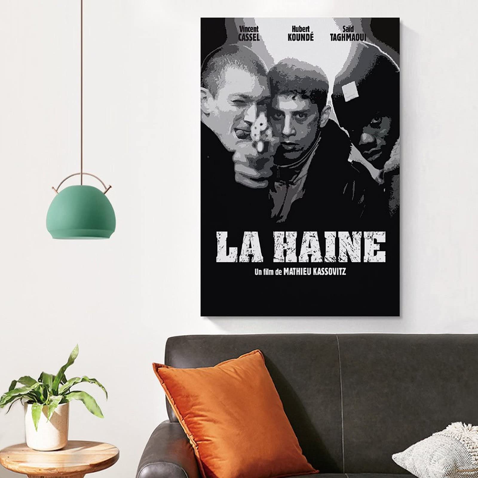 Poster Sur Toile 'La Haine' - 20x30 Cm Avec Cadre - Décoration Murale Vintage Pour Salon, Chambre