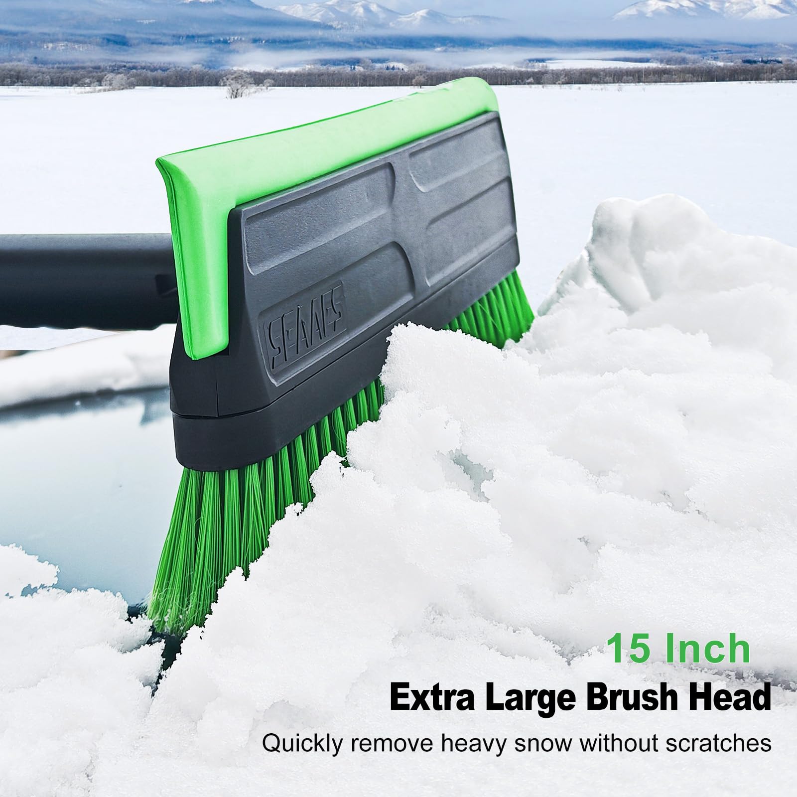 SEAAES Raschietto da Neve per Camion, Manico Lungo, 130 cm, Scopa da Neve Estensibile Resistente per SUV, Raschietto per Ghiaccio con Impugnatura in Schiuma, per Auto, Auto, finestrini di Veicoli