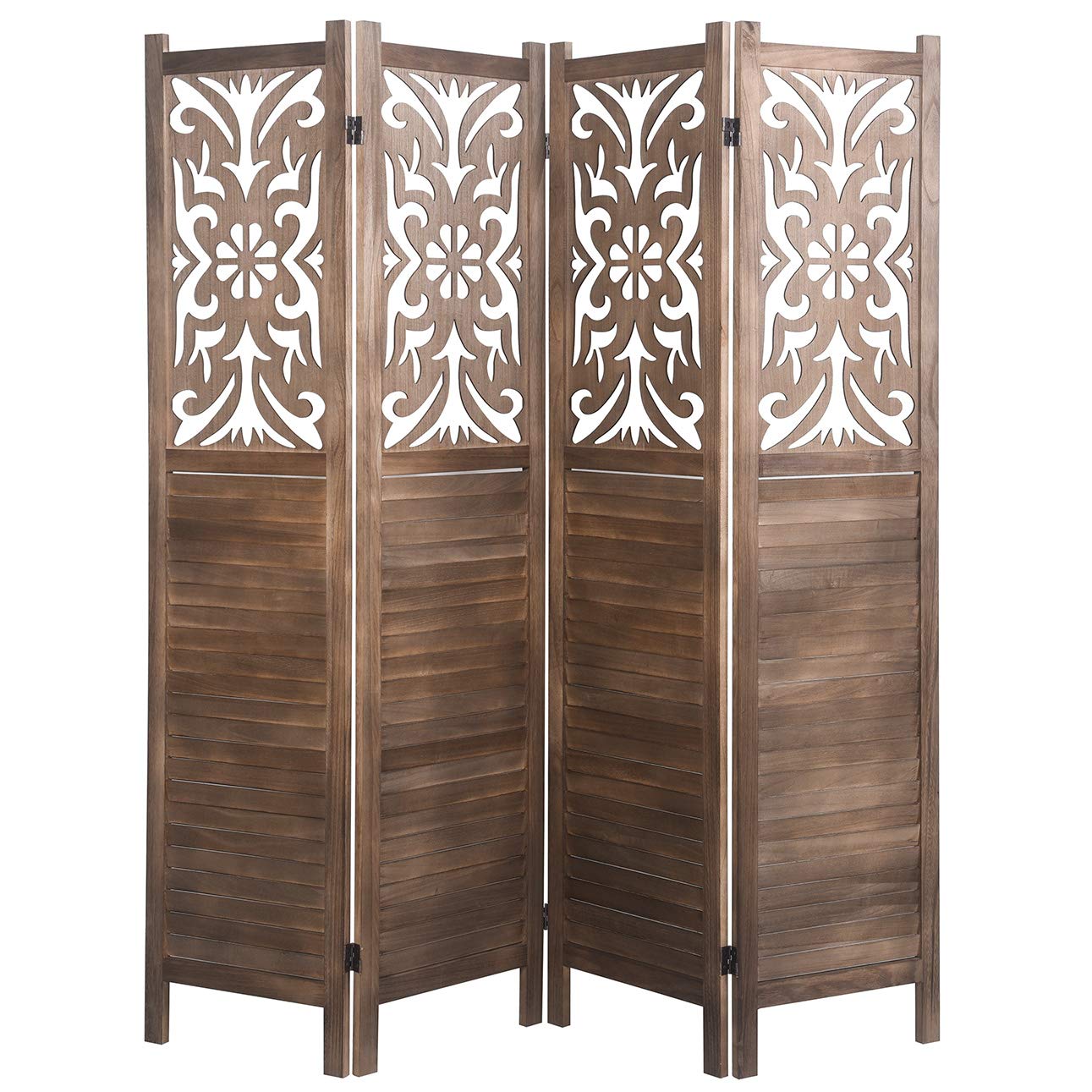 Rose Home Fashion RHF 5.6 ft. Tall Cutout Room Divider,Double Hinged, Folding Room Dividers