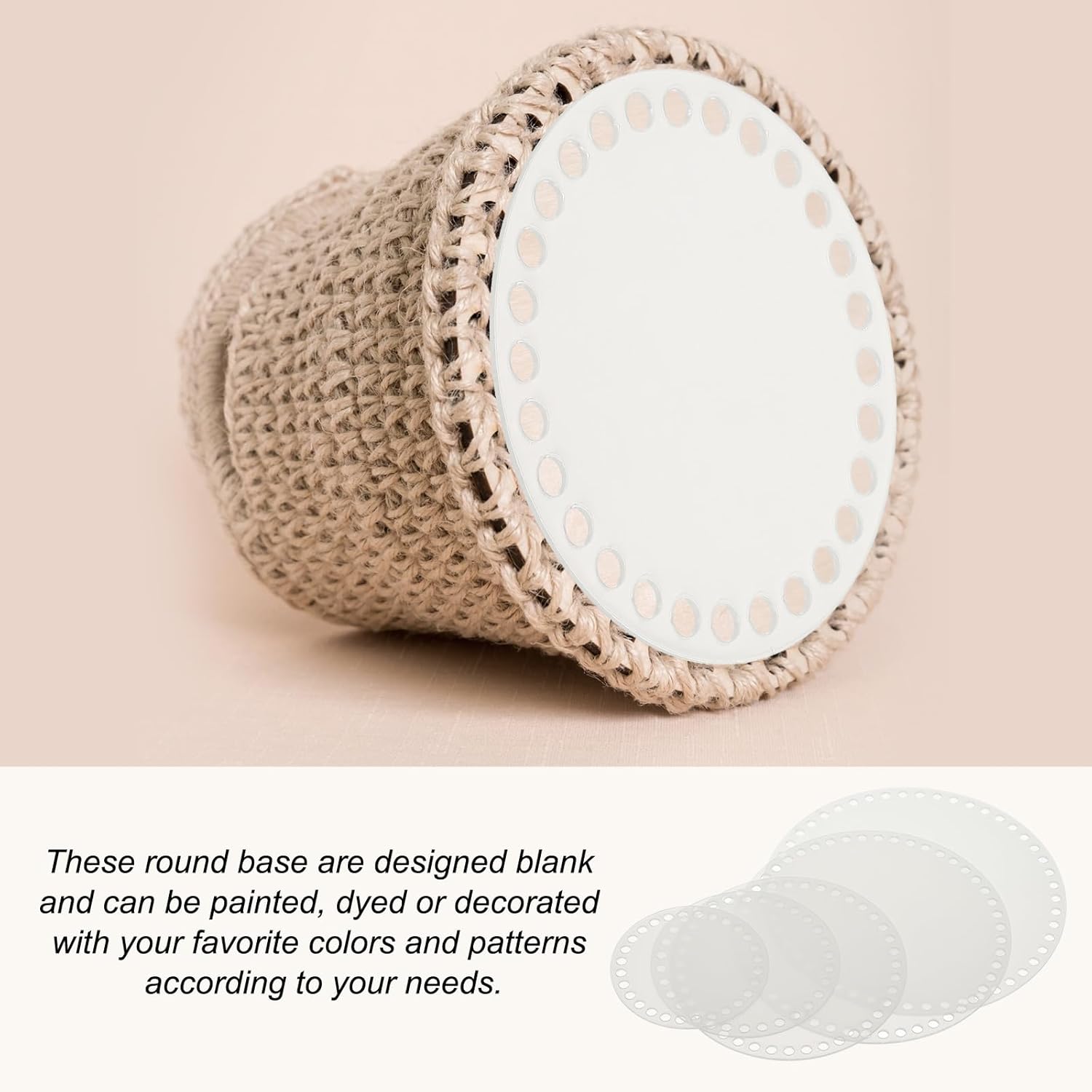 PATIKIL 6 x 6 Inch Crochet Basket Base, 2 Pcs Acrylic Round Bag Making Supplies Purse Bottoms Shaper Weaving Knitting Kit for Crochet Shoulder Bag Handbag Purse Craft