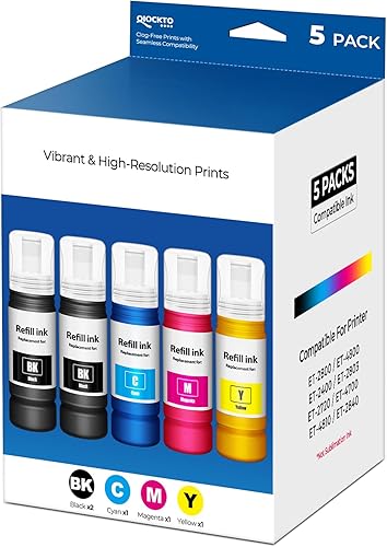 Vista 11 de Botellas de recarga de tinta 522 de repuesto para ET-2800 ET-2400 ET-4800 ET-2803, recarga de tinta 522 para tanque Eco ET2800 ET2400 ET4800 ET2803