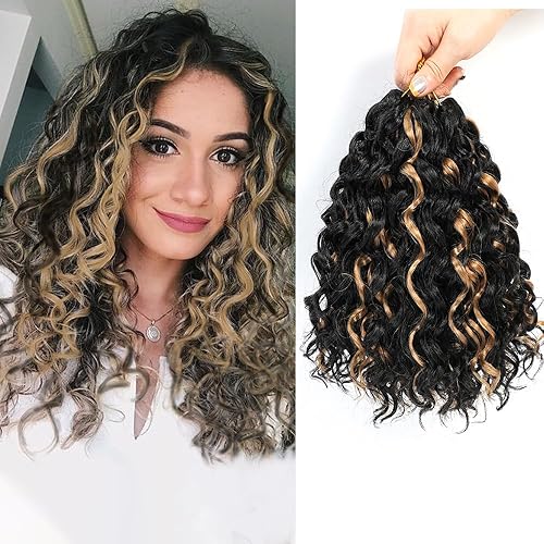 Miniatura 34 de Gogo Curl Cabello de Ganchillo Rizado 14 Pulgadas 7 Paquetes Cabello de Ganchillo Rizado para Mujeres Negras Cabello de Ganchillo de Ondas Profundas