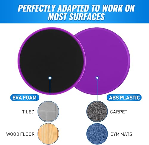 Miniatura 4 de Wettarn 24 unidades de deslizadores de núcleo para entrenar ejercicio abdominal, discos deslizantes de entrenamiento de doble cara, deslizadores de