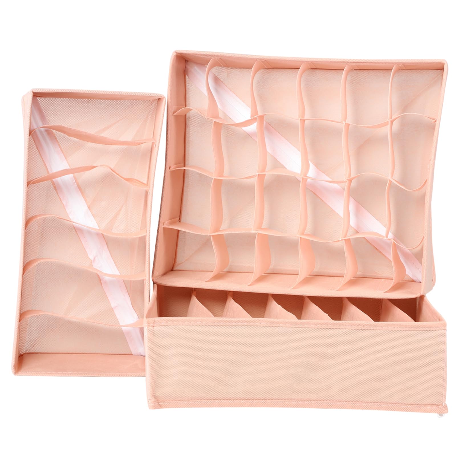Levemolo 3Pcs Creative Underwear Organizer Versatile Storage Box for Socks Bras Underwear for Bedroom Use Stylish Pink Design with Multiple Compartments