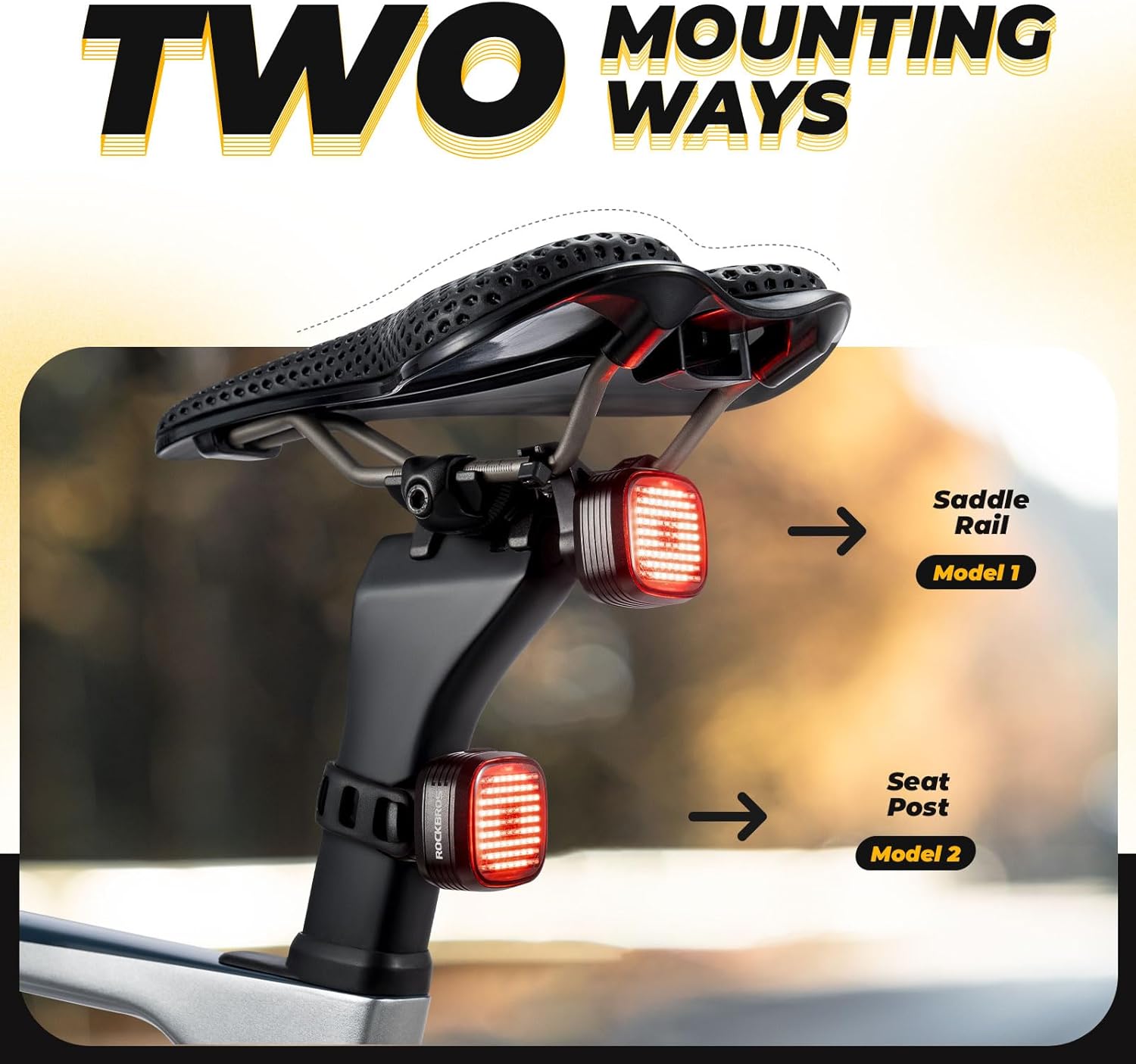 Two Mounting Ways for ROCKBROS Bike Light