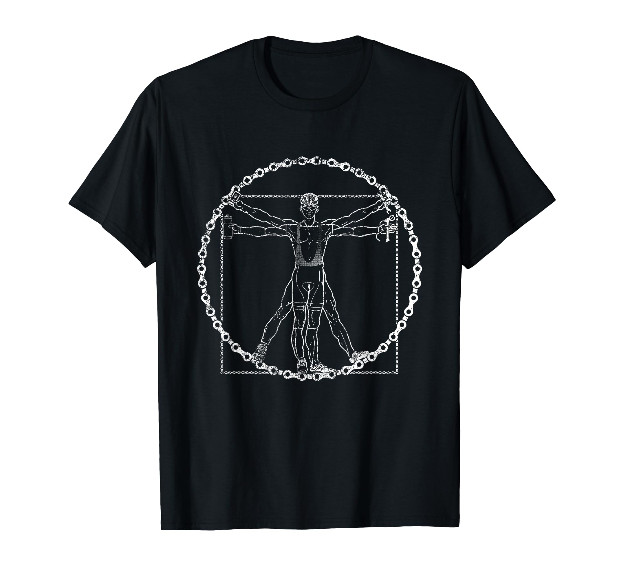 Vitruvian Cyclist Bicycle Love Biking Present Cycling Gifts T-Shirt