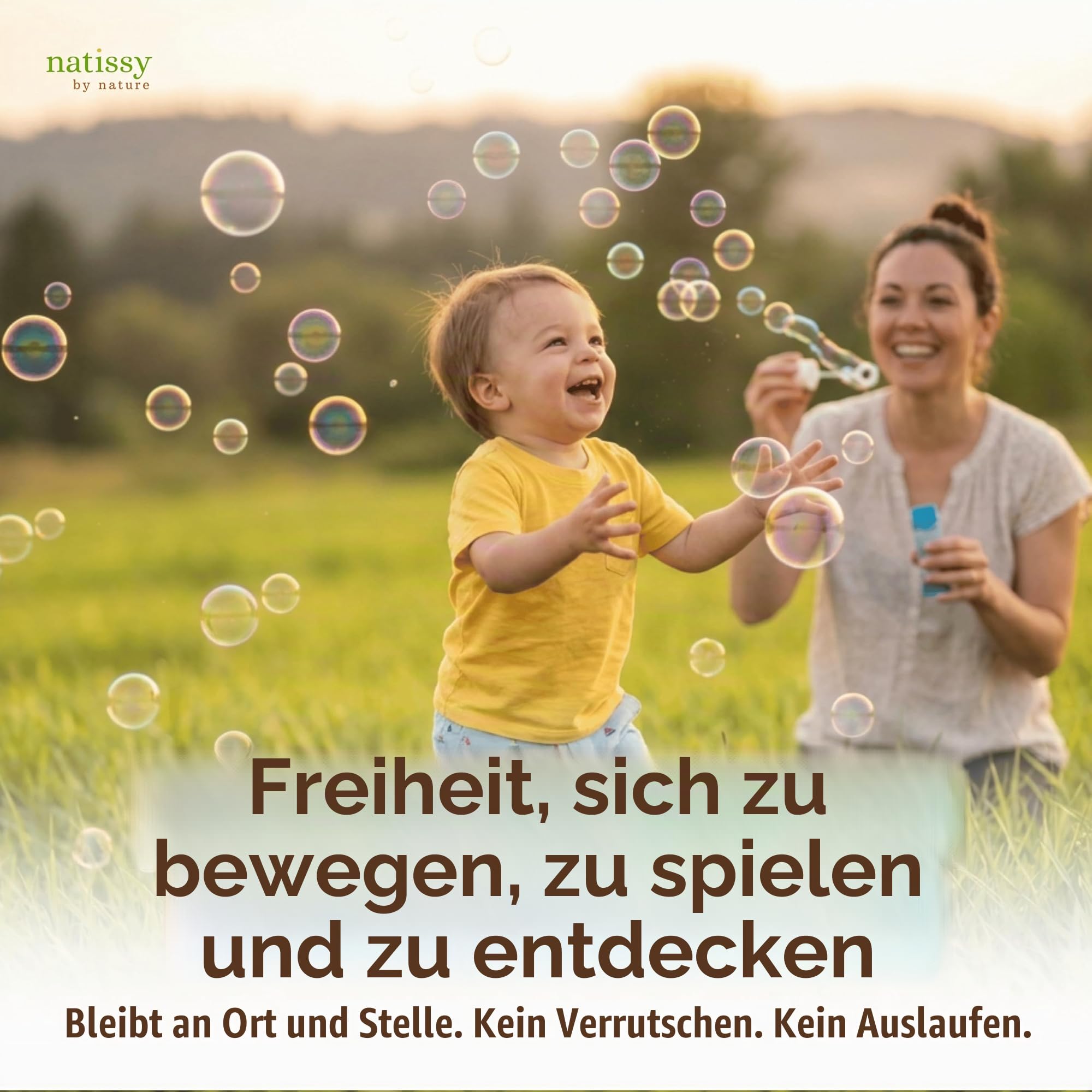 Natissy Waschbare Töpfchentraining Einlagen für Kleinkinder, Waschbar, Weich, Saugfähig, Auslaufsicher und Wiederverwendbar aus Bio-Baumwolle - 8er-Set Daily Fit - Made in EU