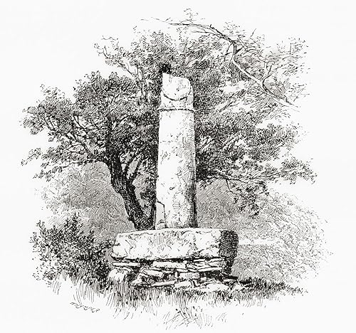 The Pillar of Eliseg aka Elise's Pillar or Croes Elisedd near Valle Crucis Abbey Denbighshire Wales seen here in the 19th century. Erected by Cyngen