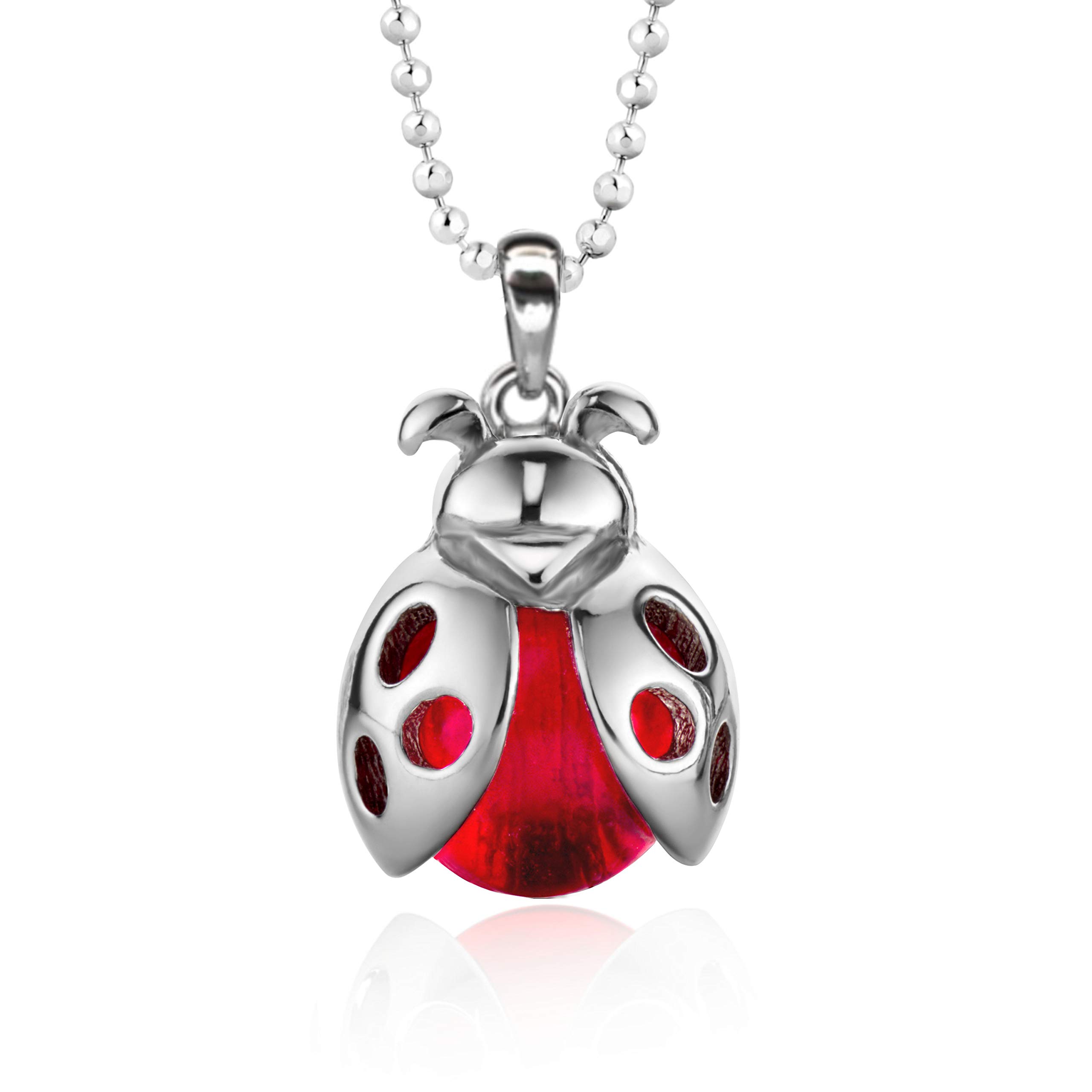 butterfly Collana Per Bambini Con Pendente Coccinella In Argento Sterling 925
