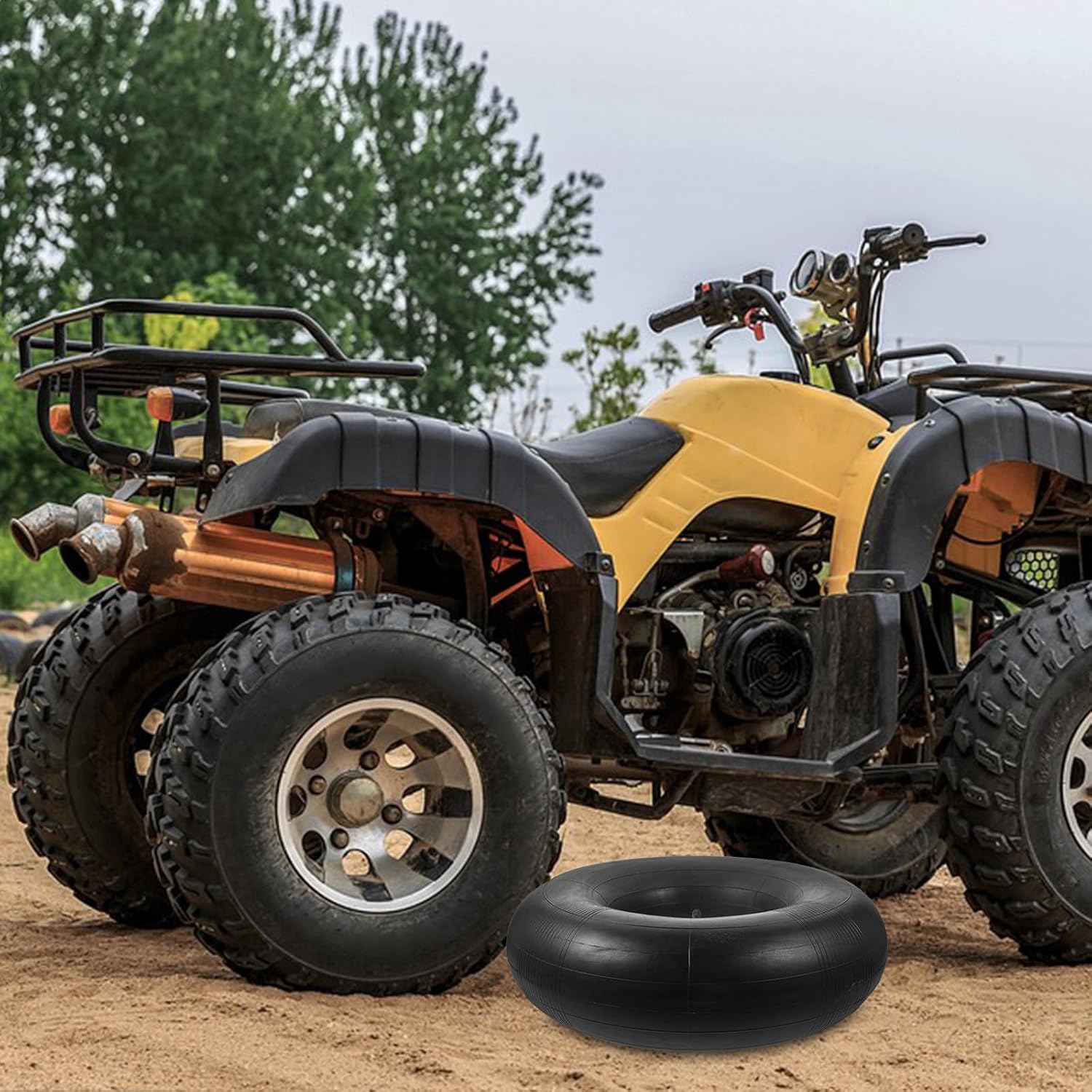 2pcs Heavy Duty Inner Tube for Lawn Mowers and Trailers, 20x8.00-8/20x10.00-8 Lawn Tractor Tire Tube for Snow Blower, Hand Trucks, Wheelbarrow, Black