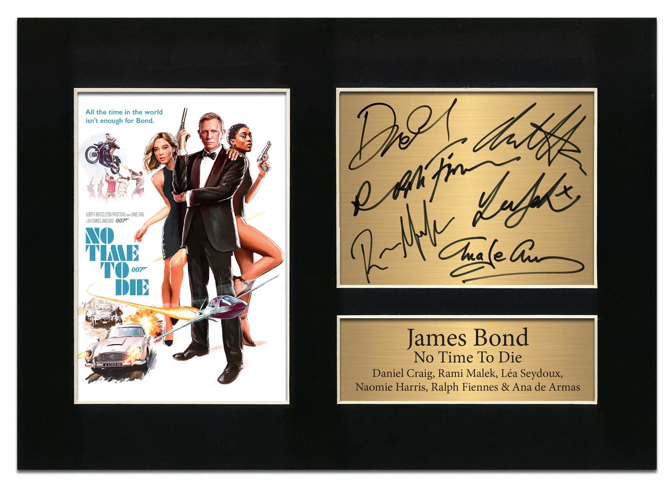 Zulu Image No Time To Die Daniel Craig James Bond 007 Cast Signed Poster | Autograph A4 Printed Photo Reproduction Print Picture Display No76