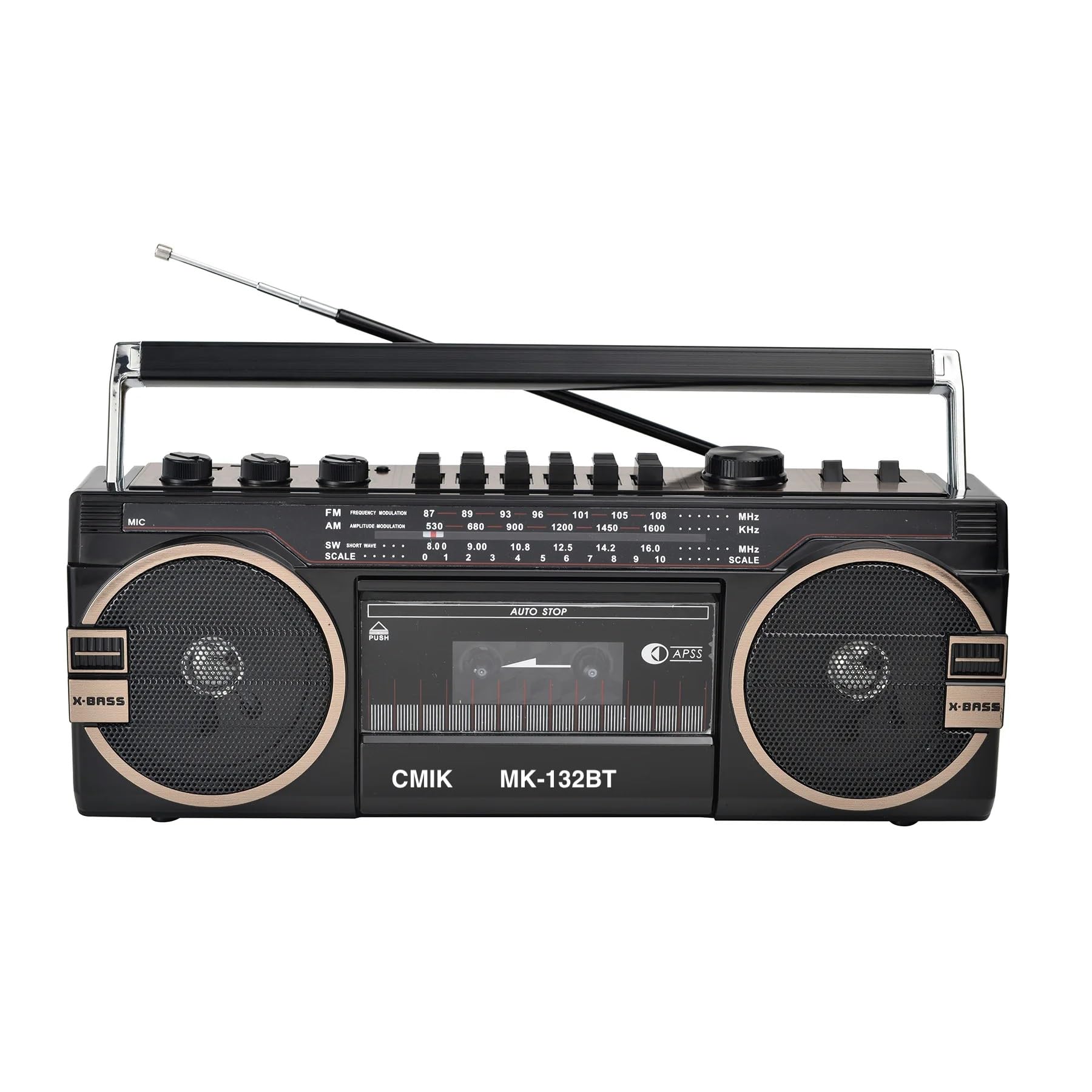 Przenośny odtwarzacz taśmowy Boombox CD z Bluetooth, radiem AM/FM i magnetofonem do podróży i spotkań rodzinnych