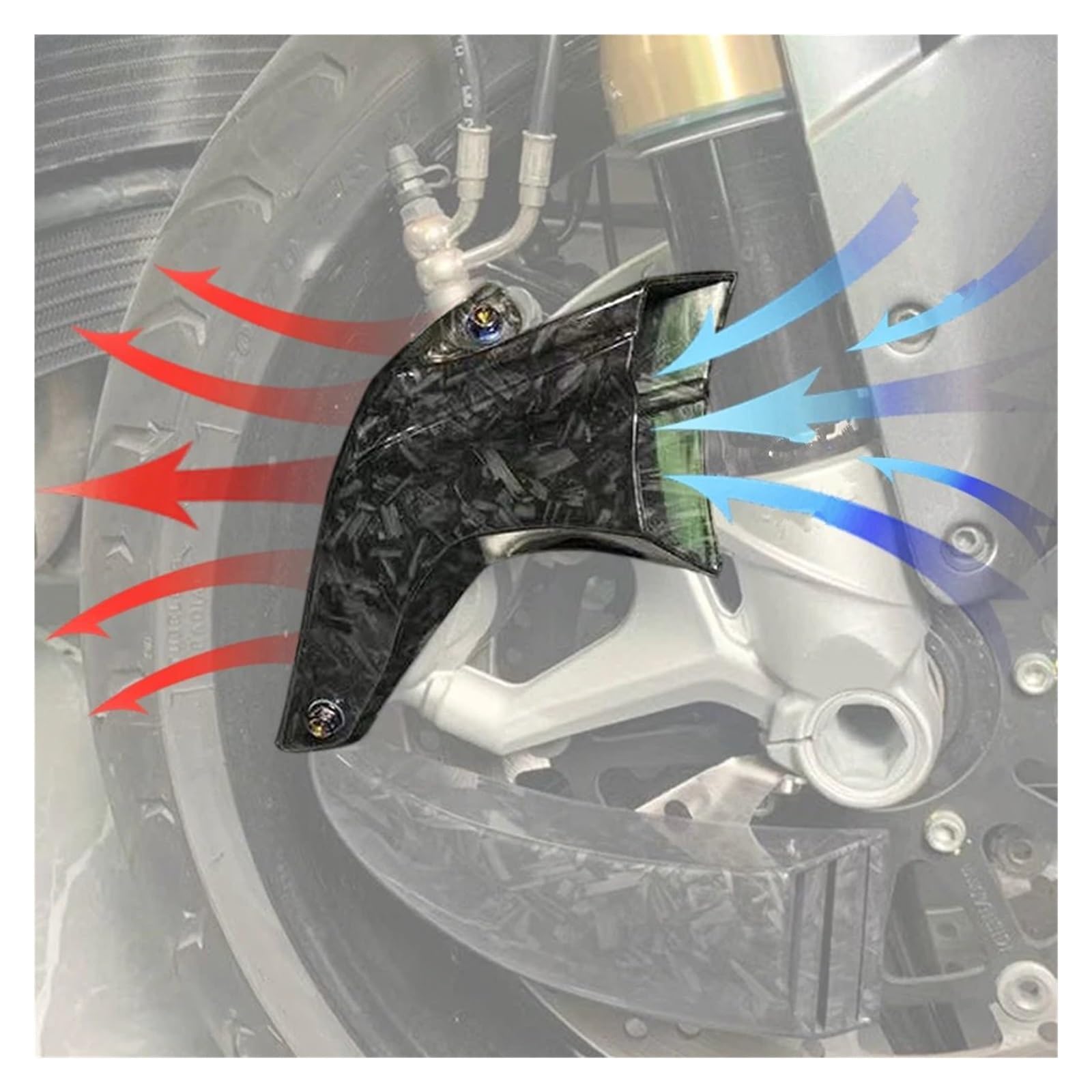 Motocicletta Aerodinamica Winglet Kit Per Triumph Per Daytona Per Moto2 765 675 675R ABS Per Thruxton Per 1200R 1200RS Moto Pinza Freno Condotto Raffreddamento Ad Aria(Style-1)