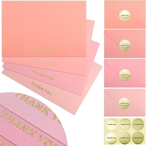 Miniatura 2 de DuYing - Paquete de 50 tarjetas de agradecimiento en blanco con sobres a granel, tarjetas de notas y sobres en blanco, tarjetas de felicitación de