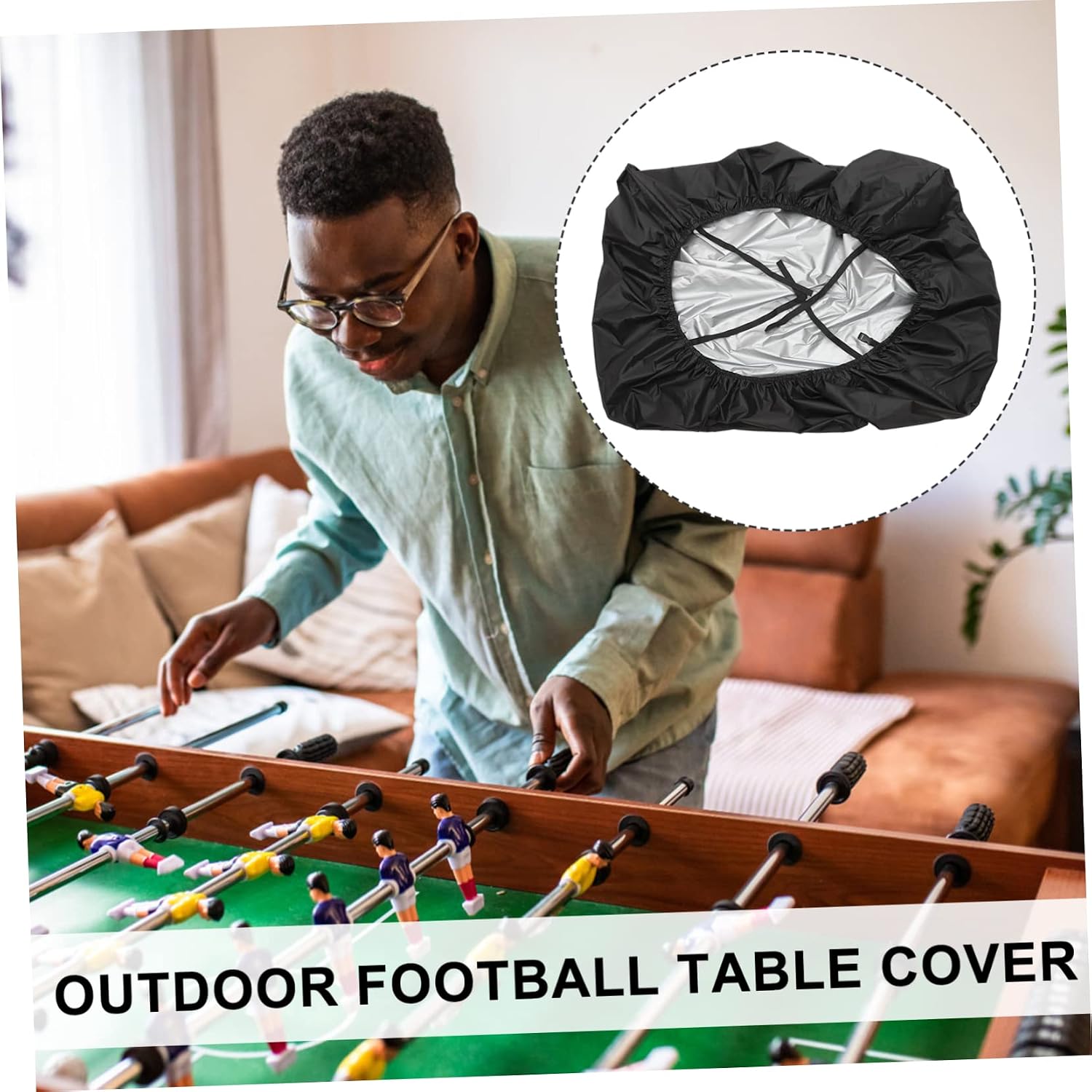 WOONEKY Foosball Table Cover Oxford Cloth Water Resistant Easy Clean Daily Use Foosball Protector