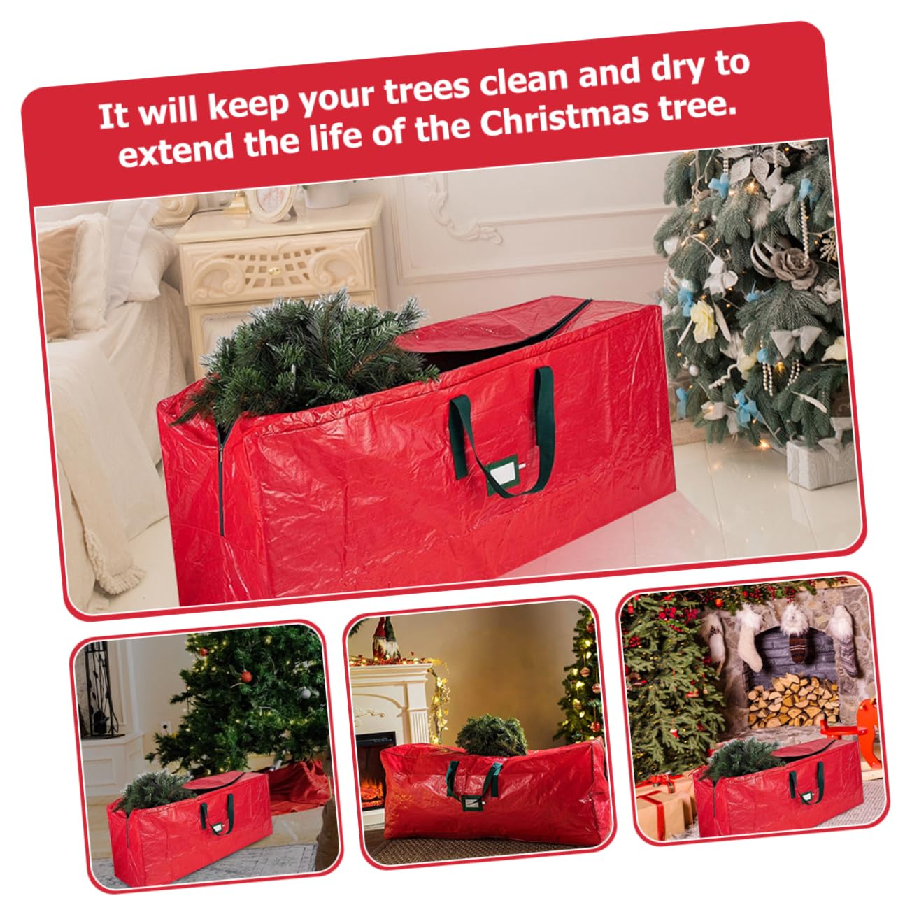 TOPBATHY Sacca Porta Albero di Natale Contenitore Organizer per Albero con Zip e Manici per Riporre e Altri Oggetti