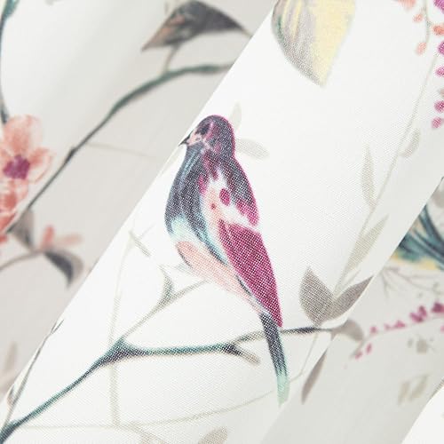 Miniatura 5 de VOGOL Cenefas de cocina de estilo rústico para ventanas, bonito patrón de pájaros con bolsillo para barra, cortinas cortas para sala de estar, 1