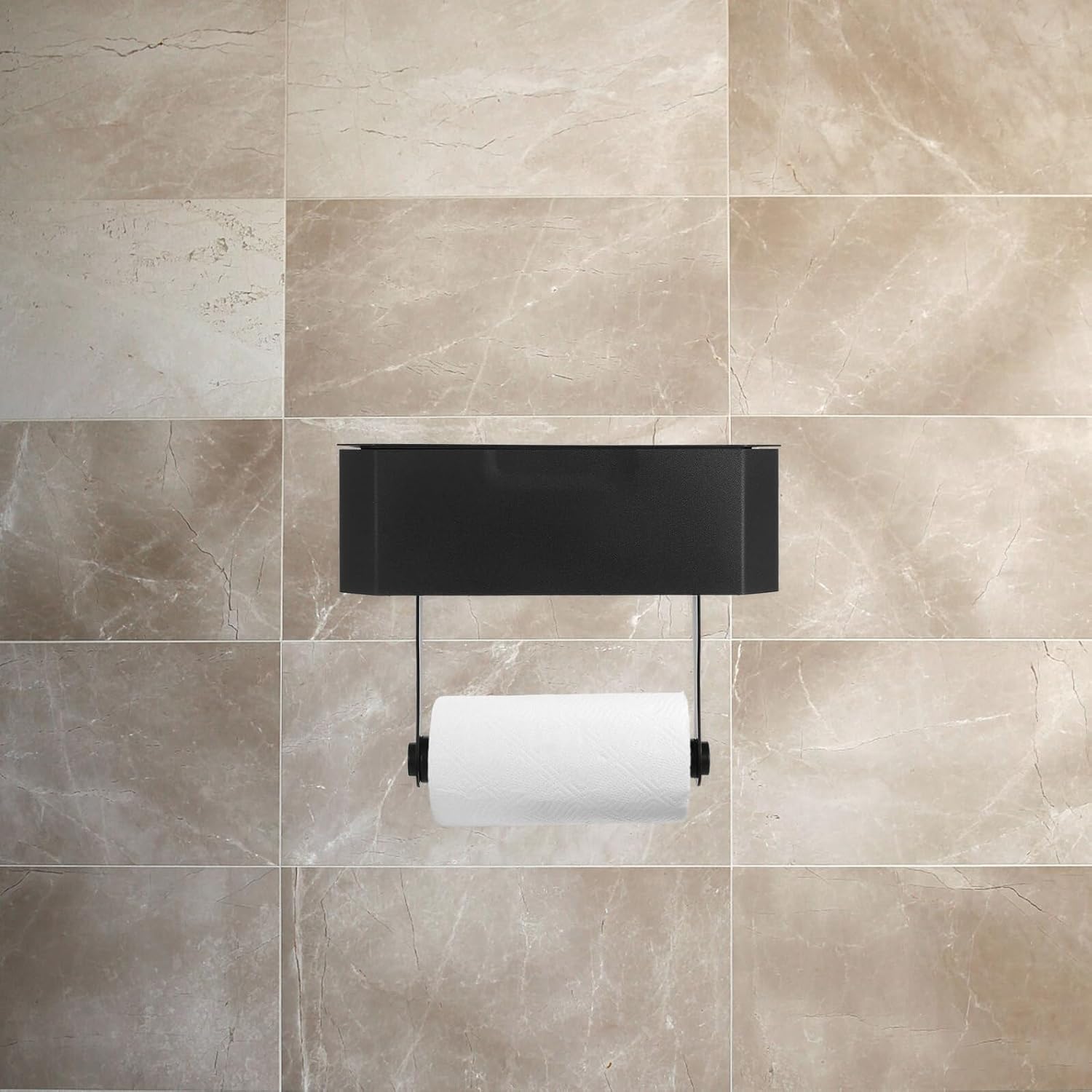 Toilet Paper Holder with Wet Wipes Box Wall Mount Stainless Steel No-Drill Bathroom Tissue Storage Organizer for Toilet and Washroom